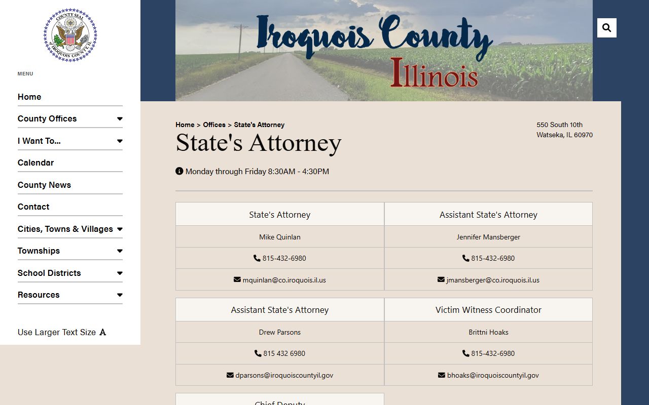 Iroquois County State's Attorney office that files charges after an arrest